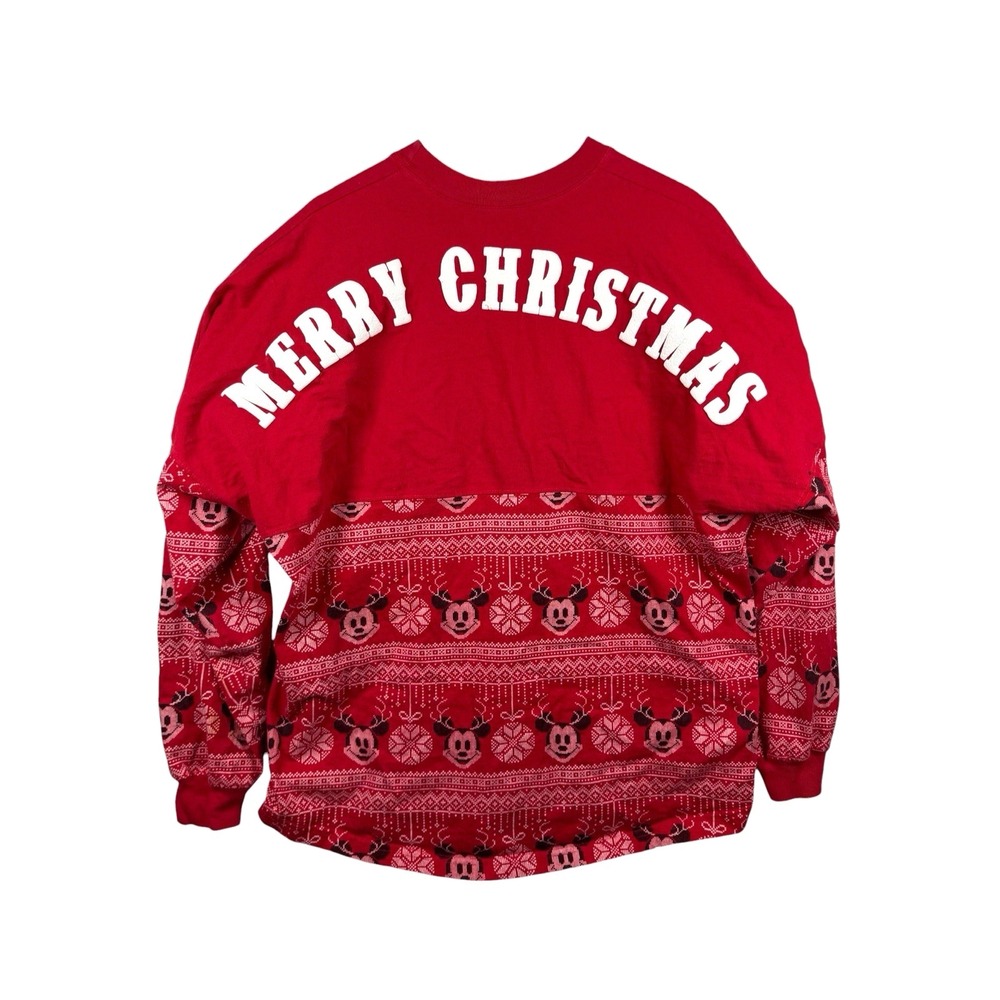 Disney Mickey Mouse Merry Christmas Spirit Jersey Christmas‎ Holiday Women's XL